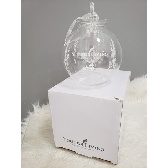 UNUSED Young Living Ornament Glass Diffuser Etched Design Globe Essential Oils - Picture 1 of 7